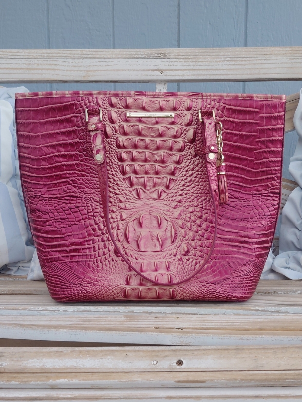 Brahmin Purse in Raspberry ombre MELBOURNE. Style: ASHER.